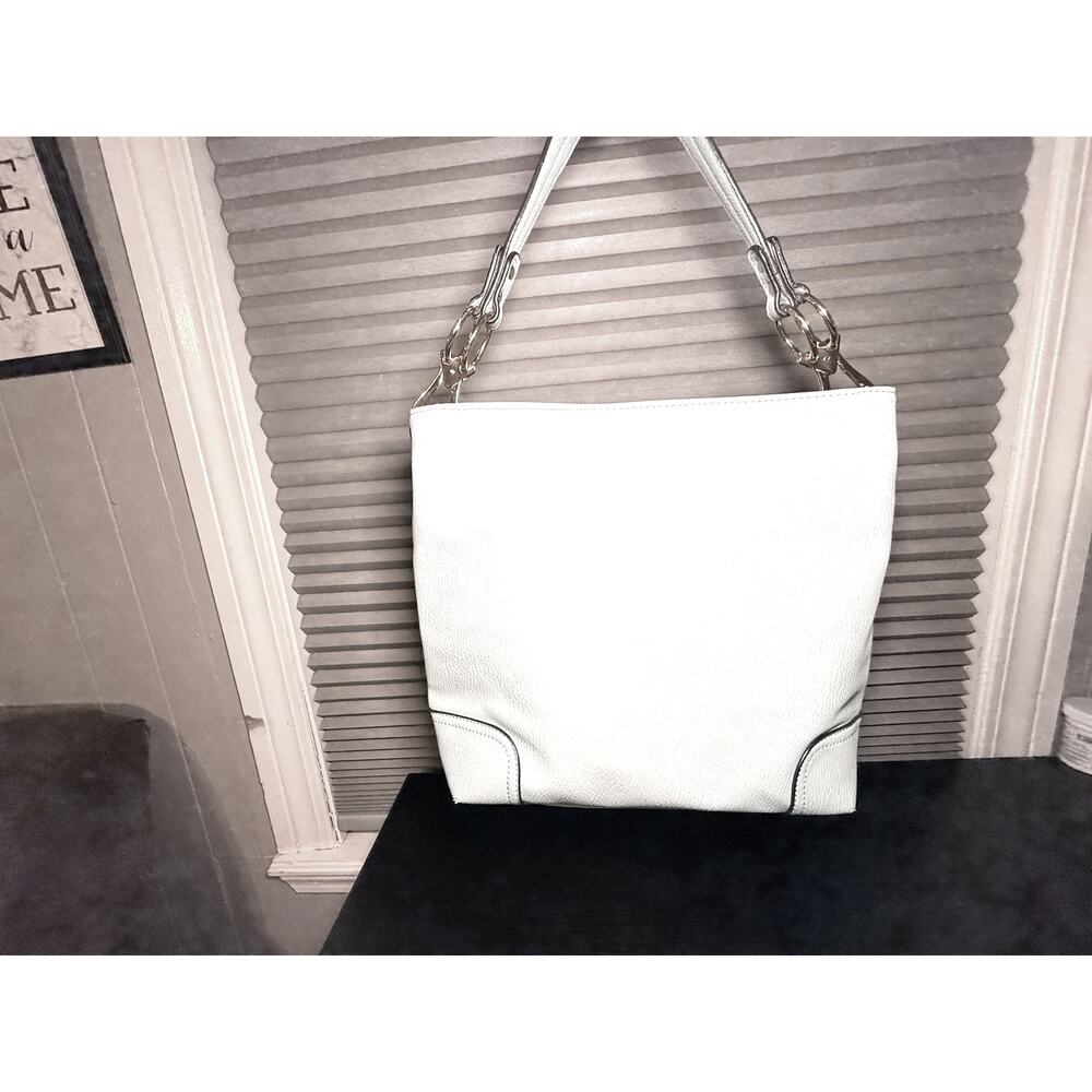 Mia K Collection Light Blue Tote Shoulder Bag Pebbled Faux Leather Gold Hardware